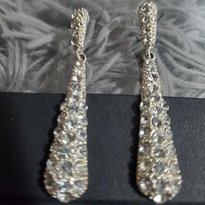 Silver Diamond Earrings
